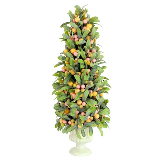 20&#x27;&#x27; Multicolor Mini Spring Mistletoe Tree with Berries in Potted Pulp